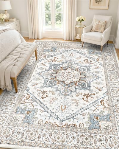OLANLY 5x7 Washable Area Rugs, Soft Non Slip Carpet for Bedroom Living Room by OLANLY