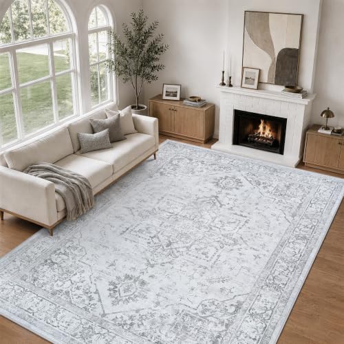 5x7 Washable Area Rugs for Bedroom Grey Non-Slip Rug by Unknown