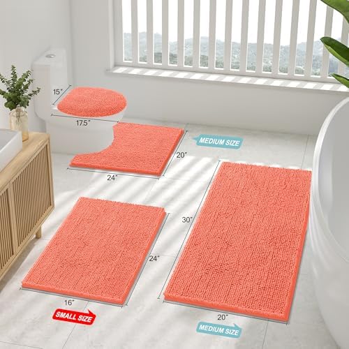 Smiry Bathroom Rugs 59X24, Luxury Chenille Extra Soft Absorbent Bath Mat - Image 2