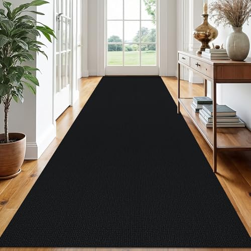 EARTHALL Washable Runner Rug, Non Slip Hall Runner, 3x14 Ft, Black Heather by Unknown
