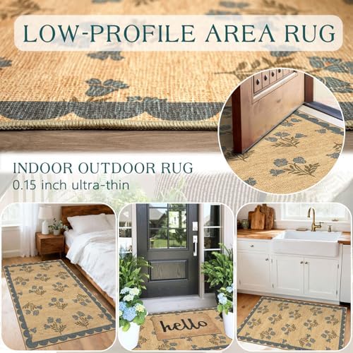 Floral Outdoor Rug - 28"x43" Front Door Mat Indoor Outside Entrance - Image 5
