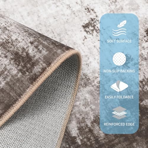 GarveeHome Entryway Rug 2.5x8 Washable Modern Abstract Small Brown - Image 6