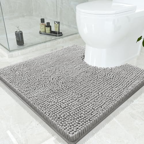 Smiry Toilet Rugs U-Shaped 24x24, Extra Soft Absorbent Contoured Bath Mat by Smiry