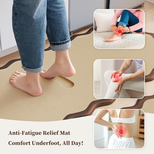 Arenarug Scalloped Kitchen Mats for Floor, Terracota Kitchen Rugs Set of 2 - Image 5