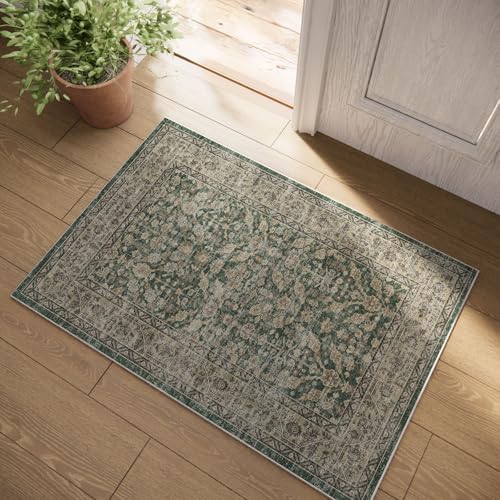 Boho Washable Kitcheh Rug for Entryway: Door Mat Indoor Entrance 2x3 Small Throw Rug Stain Resistant Non-Slip Low Pile Soft Carpet for Kitchen Front Door Indoor Entrance Entry Bedroom by palohom