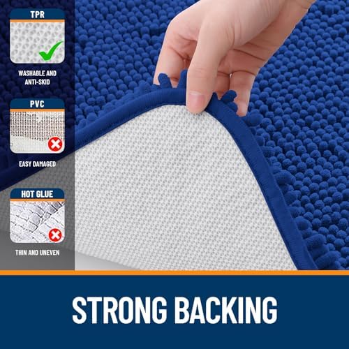 OLANLY Small Bathroom Rugs 24x16, Extra Soft Absorbent Chenille Bath Rugs - Image 6
