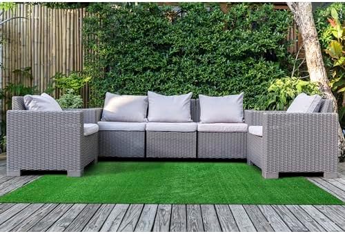 Garland Rug Artificial Grass 4 ft. x 6 ft. Large Indoor/Outdoor Area Rug Green - Image 2