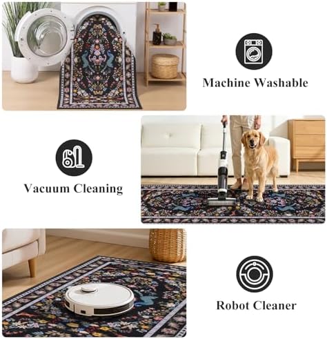 HEBE Hallway Runner Rug 2'x6', Washable Non Slip Kitchen Rug Runner - Image 5