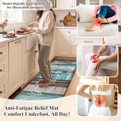 HEBE Anti Fatigue Kitchen Mat Set of 2, Cushioned Kitchen Mats for Floor - Image 5