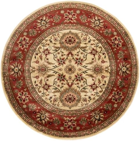 SAFAVIEH Lyndhurst Round Rug 6', Ivory & Rust LNH212R - Image 3