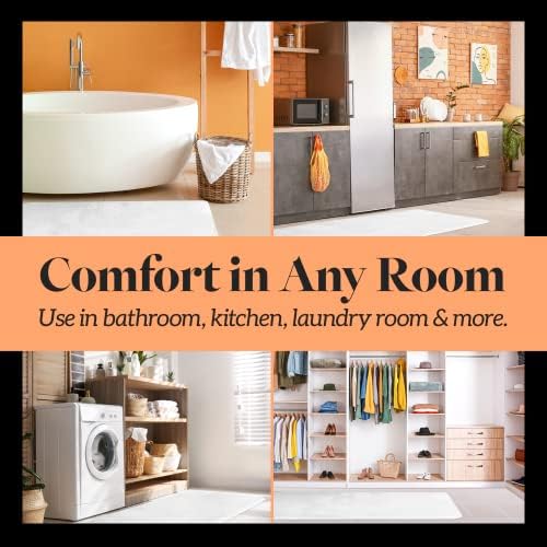 Memory Foam Bath Mat Non Slip Absorbent Super Cozy Velvet Bathroom Rug Carpet (24 inches X 48 inches, White) - Image 7