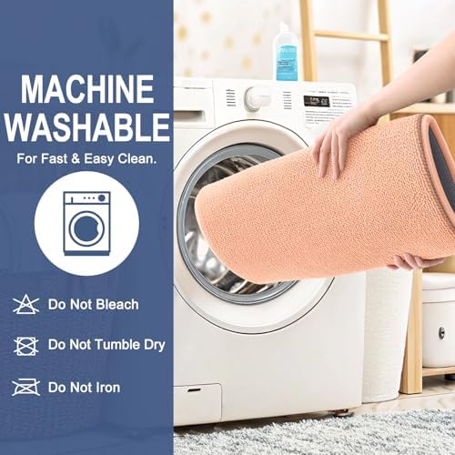 OLANLY Thick Memory Foam Bathroom Rugs 30x20, Absorbent Bath Mat, Peach - Image 6