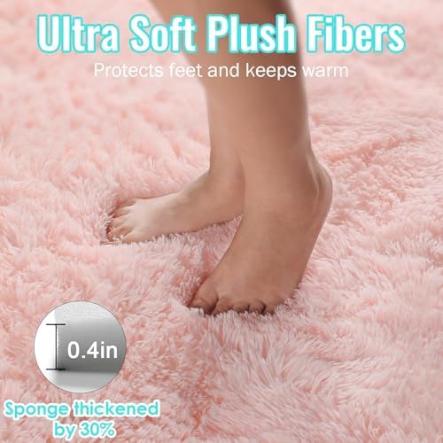 PAGISOFE Ultra Soft Pink Round Rug for Girls Bedroom 8Ft,Shaggy Circle Rugs for Girls Room, Large Fluffy Carpet for Classroom, Shag Circular Rug for Boys Nursery Teen Dorm,Cute Baby Room Decor - Image 5