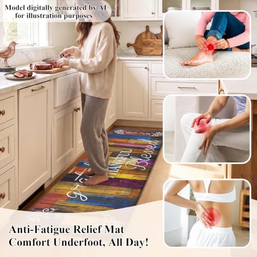 HEBE Anti Fatigue Kitchen Mat Set of 2, Cushioned Kitchen Mats for Floor - Image 5
