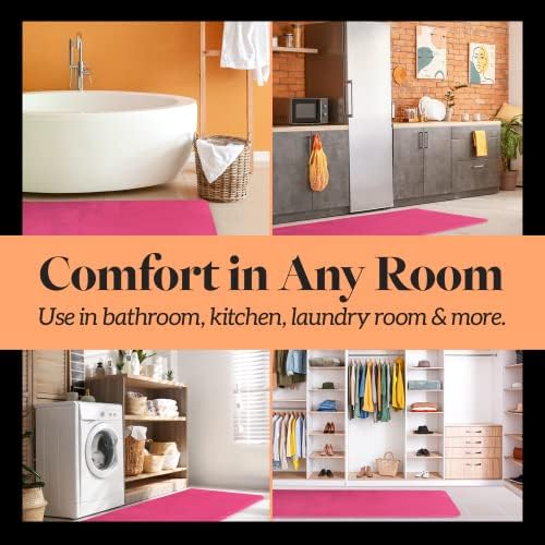 Memory Foam Bath Mat Non Slip Absorbent Super Cozy Velvet Bathroom Rug Carpet (20 inches X 32 inches, Fuschia) - Image 7