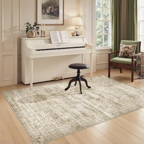 4x6 Area Rug for Entryway,Washable Kitchen Rug,Brown - Image 5