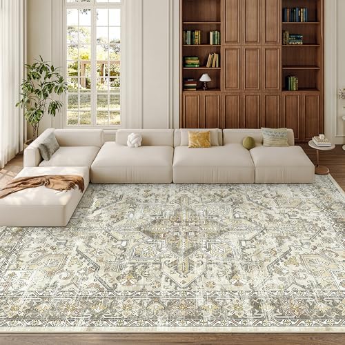 zesthome 8x10 Area Rugs for Living Room,Large Washable Rug,Brown by Zesthome