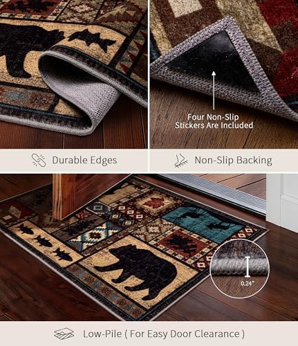YIHOUSE Washable Rustic Cabin Area Rug 2 x 3 Entryway - Image 4