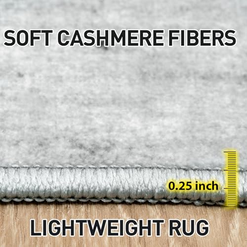 4x6 Area Rugs for Living Room: Washable Abstract Black White Grey Carpet - Image 6