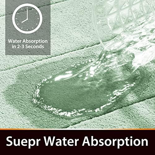 Yimobra Bathroom Runner Rugs 72"x24" Non Slip Washable Memory Foam Bath Mat, Super Soft Water Absorbent Hallway Carpet for Vanity Tub Shower, Pale Green - Image 3