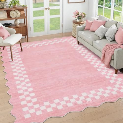 GarveeHome Small Bedroom Area Rug 3x5 Checkered Area Rug for Living Room by GarveeHome