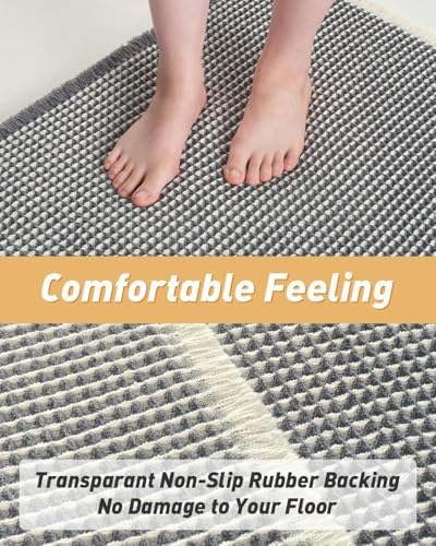 Upgraded Waffle Bath Mat Ultra Absorbent Non Slip Bathroom Mat, 17" x 24" - Image 4