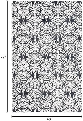 SAFAVIEH Blossom Collection Accent Rug - 4' x 6', Black & Ivory, Handmade Wool, Ideal for High Traffic Areas in Entryway, Living Room, Bedroom (BLM112Z) - Image 2