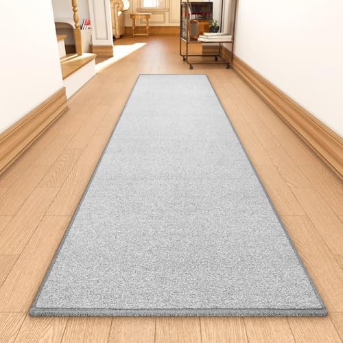 AREDO Door mat with Non Slip Rubber Backing 2 * 3 ft, Washable Soft Floor Carpet for Kitchen, Hallway, Entryway Indoor, Bedroom, Laundry, Low Pile Area Rugs, Solid Color with Pointillism Style, Grey - Image 6