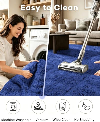 Smiry Area Rugs for Living Room Bedroom 2x6 ft, Fluffy Washable Carpet - Image 4