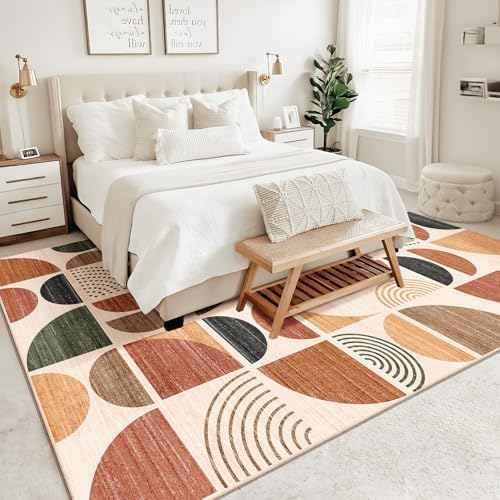 MUJOO 9x12 Area Rugs,Washable Rug Non Slip Modern Abstract Large Boho - Image 3