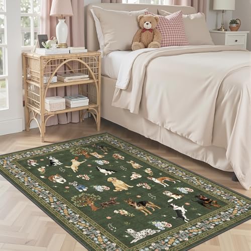Dog Machine Washable Rug 3x5 for Bedroom Entryway by WelcometoBabovid