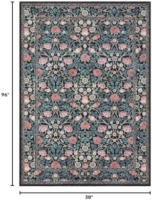 GarveeHome Blue Floral 2.5x8 Runner Rug for Kitchen Hallways - Image 2