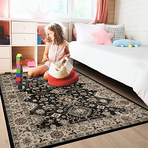 Washable Area Rug 4x6 for Living Room: Thin Non Slip Runner Rug for Bedroom - Image 4
