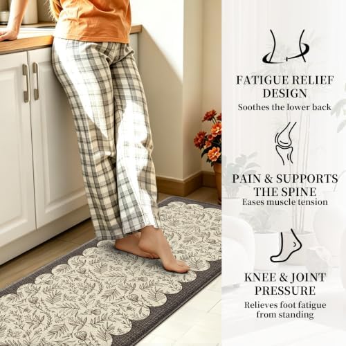 Vintage Anti-Fatigue Kitchen Mats, Non-Slip Waterproof Rugs for Floor - Image 3