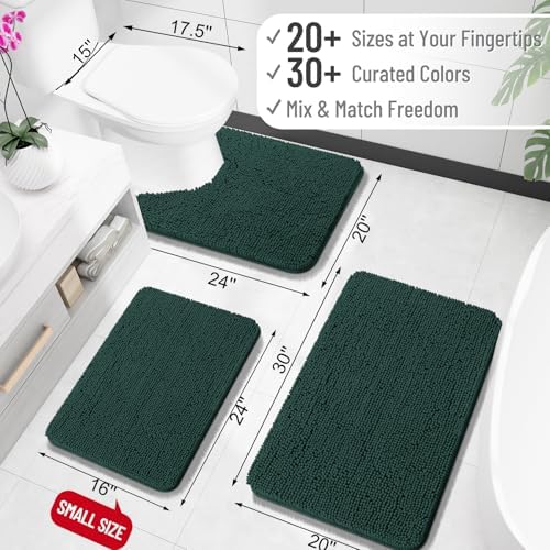 OLANLY Toilet Rugs U-Shaped 20x20, Soft Absorbent Chenille Contour Rugs - Image 2