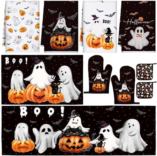 Fourluoo 10 Pcs Halloween Ghost Kitchen Decor Set by Fourluoo