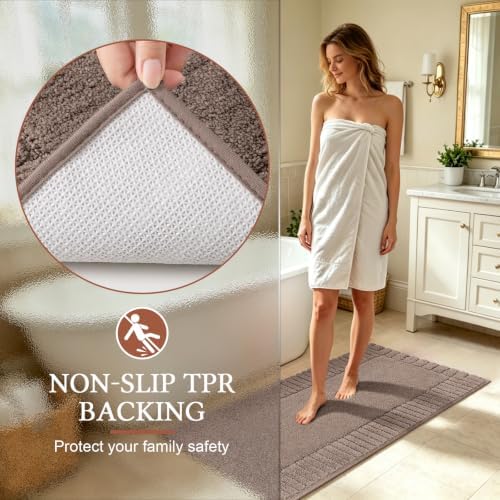 Pauwer Bathroom Rugs Sets 2 Piece, Non Slip Plush Bath Mats, Dark Grey - Image 5