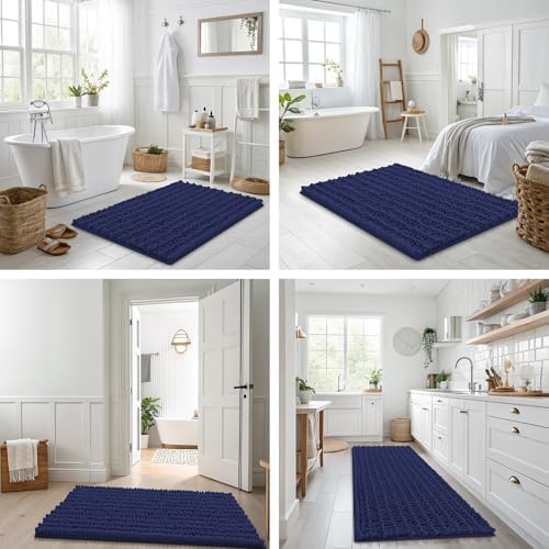 Smiry Bathroom Rugs 40X32, Extra Soft Rubber Backing Chenille Bath Mats - Image 7