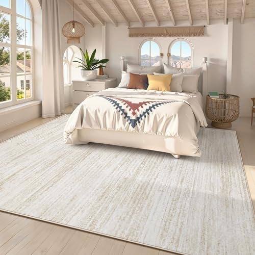 Area Rug 8x10 Living Room Rugs: Washable Modern Rug Large Non-Slip Soft Rugs Stain Resistant Printed Rug Indoor Carpet for Bedroom Kitchen Dining Room Nursery Playroom Home(Beige, 8'x10') - Image 2