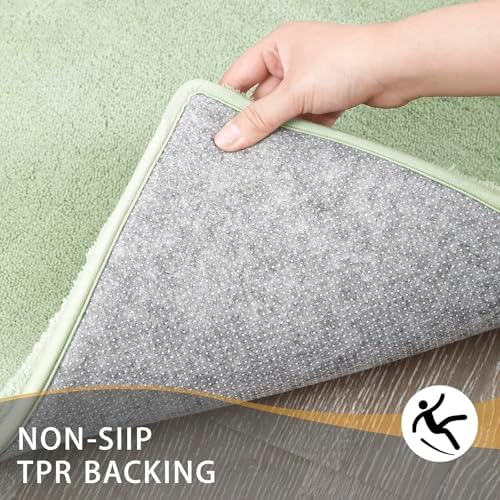 MINIDEAR Bathroom Rugs 47x17 Sage Green - Thick Memory Foam Bath Mat, Ultra Soft & Plush Fluffy, Non-Slip, Quick Dry, Absorbent Washable Floor Microfiber Mat for Tub, Home Decor Accessories - Image 2