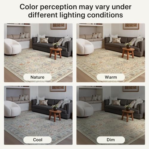 Bavni 2x7 Kitchen Runner Rug, Washable Non Slip, Ivory Multicolor - Image 6