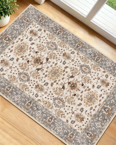 OLANLY 2x3 Washable Small Rug Non Slip Indoor Door Mat for Entryway Bedside by OLANLY