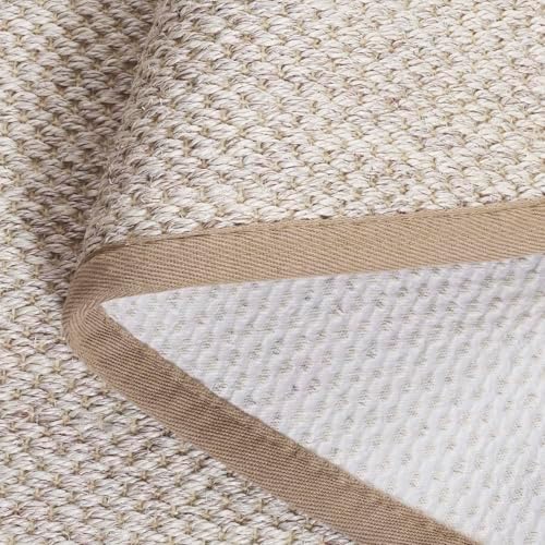 SAFAVIEH Natural Fiber Square Rug 9' Textured, Marble & Linen NF143B - Image 3