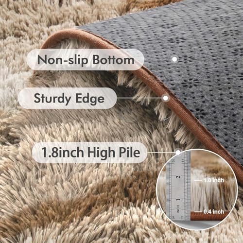 9x12 Ft Extra Large Shag Rugs for Living Room, Ultra Soft Fluffy Furry Area Rugs for Bedroom Indoor Floor, Aesthetic Carpet for Kids Home Decor (Khaki) - Image 5
