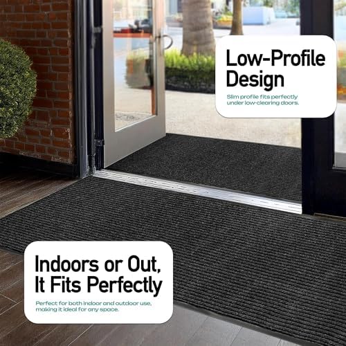 MaxMat® Extra Large Commercial Door Mat, Rubber Border Heavy Duty Door Mat, Waterproof, Low-Profile, Easy to Clean, Rubber Entry Mat. (Black, 3 x 6 feet) - Image 3