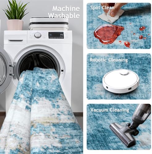 Runners for Hallways 2x8 Kitchen Runner Rugs，Modern Abstract Rug Runners for Entryway，Stain Resistant Washable Runner Rug Non-Slip 8ft Carpet Rug for Bedroom Living Laundry Room - Image 3