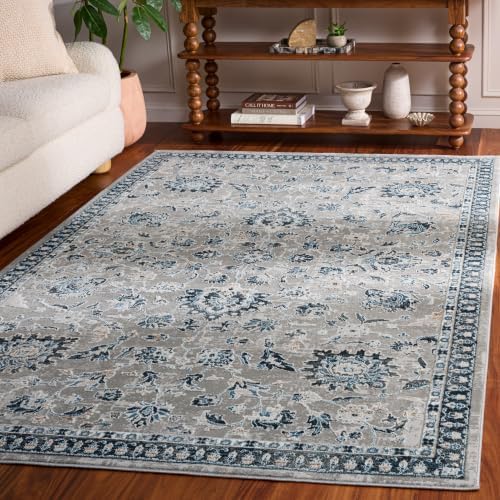 SAFAVIEH Parker Area Rug 5'3"x7'6", Textured Grey & Navy PRK158N by Unknown