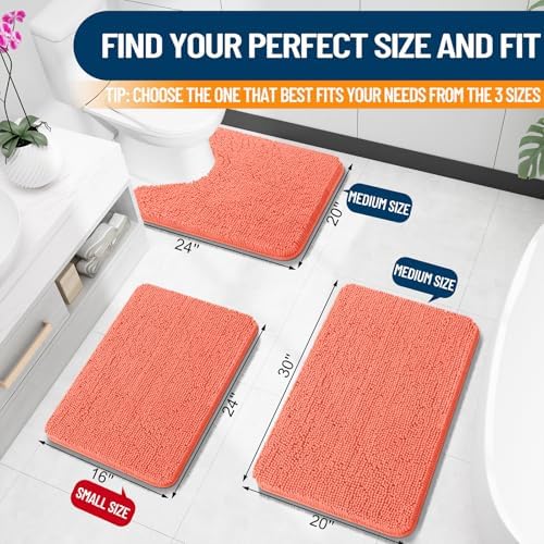 OLANLY Toilet Rugs U-Shaped 24x20, Soft Absorbent Chenille Contour Rugs - Image 2