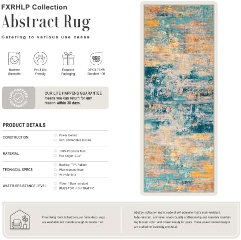 3x14 Washable Runner Rug：Modern Abstract Soft Carpet Rosy Haze - Image 2