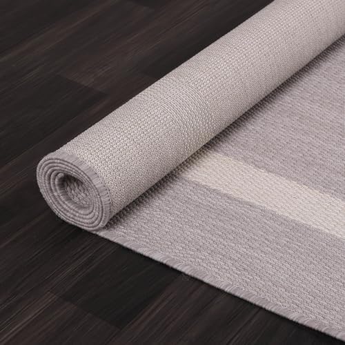 Luul Home Bordered Outdoor Rug 6x9 Washable Outside Carpet for Indoor Patio Porch Waterproof Easy Cleaning Non Shedding Area Rugs Gray 6 x 9 - Image 6